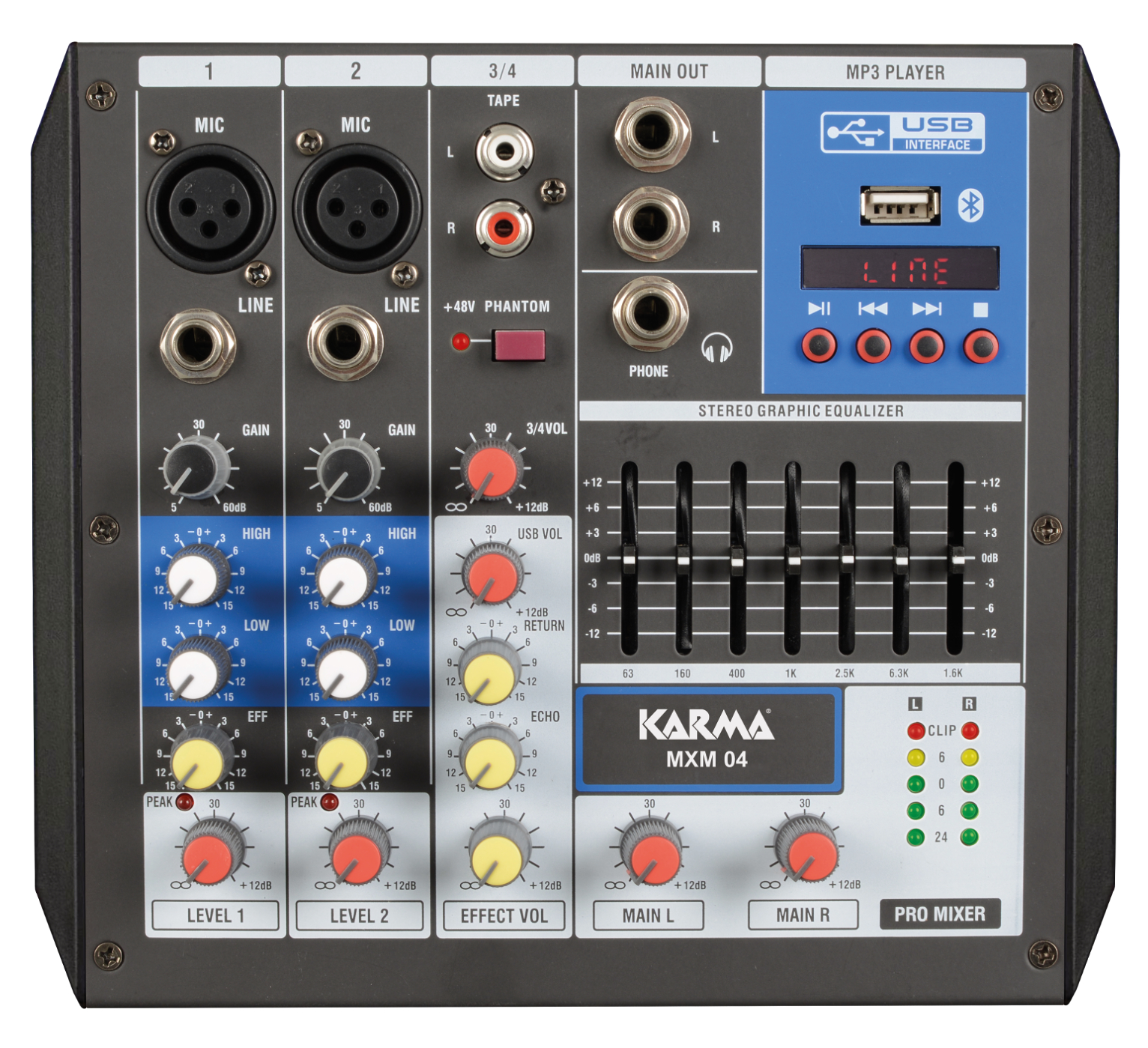 Karma MXM 04 - Mixer microfonico 4 canali