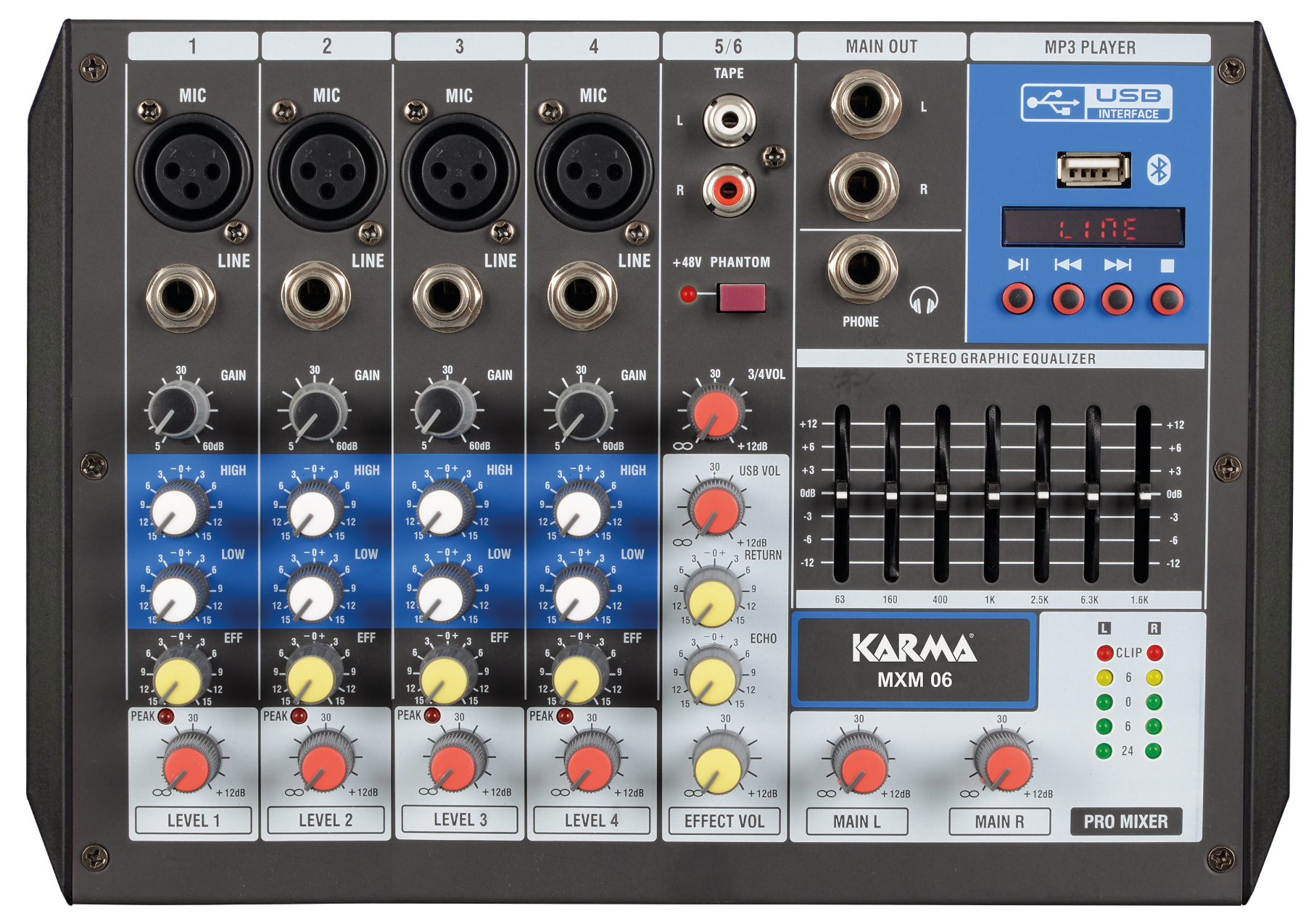 Karma MXM 06 - Mixer microfonico 6 canali