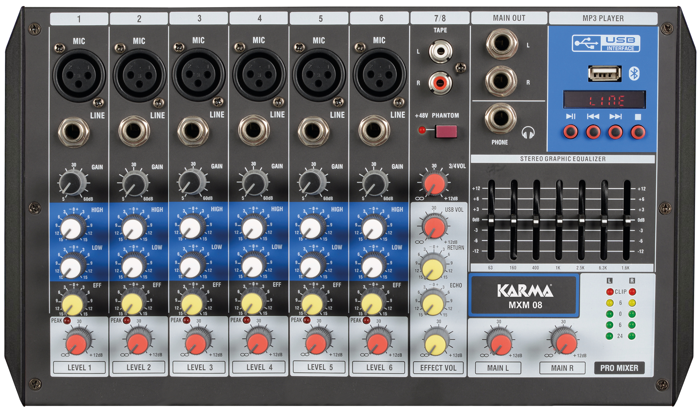 Karma MXM 08 - Mixer microfonico 8 canali