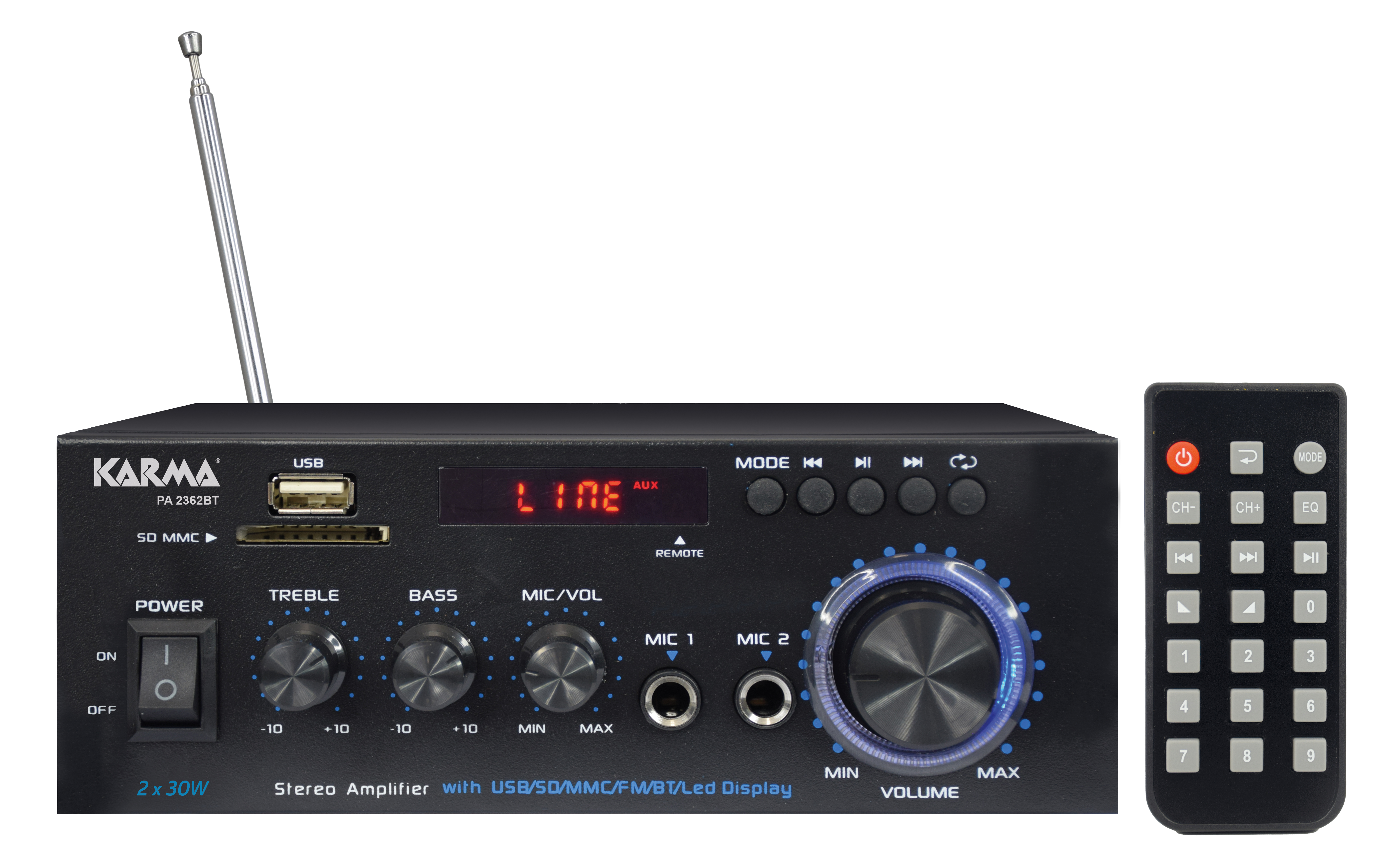 Karma PA 2362BT - Amplificatore stereo 2 x 30W