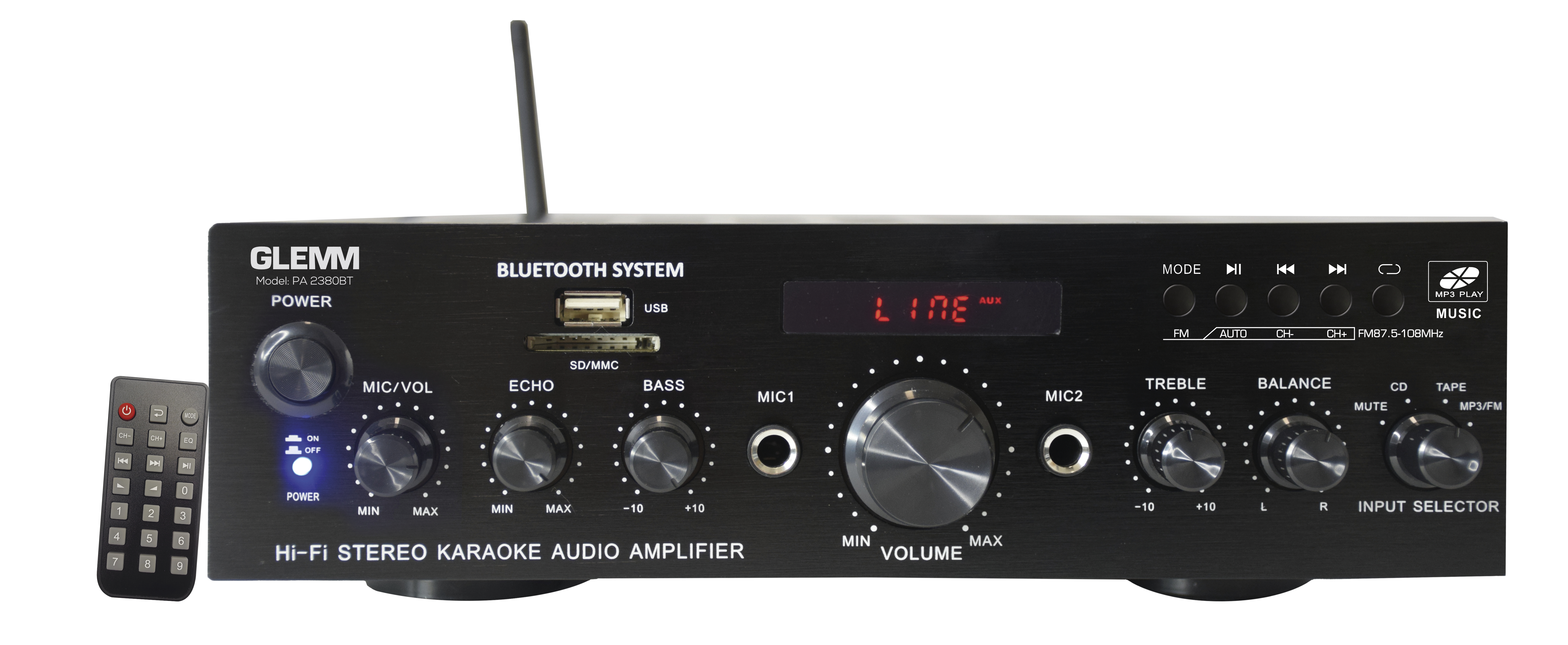 Karma PA 2380BT - Amplificatore stereo 2x50W  Display, MP3, Bluetooth